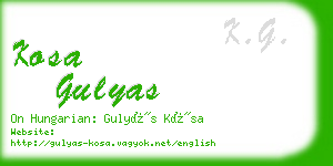 kosa gulyas business card